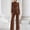 Brown women's blazer set a1, variant on Women's 2 Piece Blazer Set High Neck Long Sleeve Wide Leg Pants Elegant Business Work Outfits Slim Matching Office Attire Suit, Brown XL