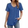 thumbnail image 2 of Otvok Summer Tops for Women Solid Casual Trendy Short Sleeve T Shirts Scoop Neck Tee Shirts, 2 of 6