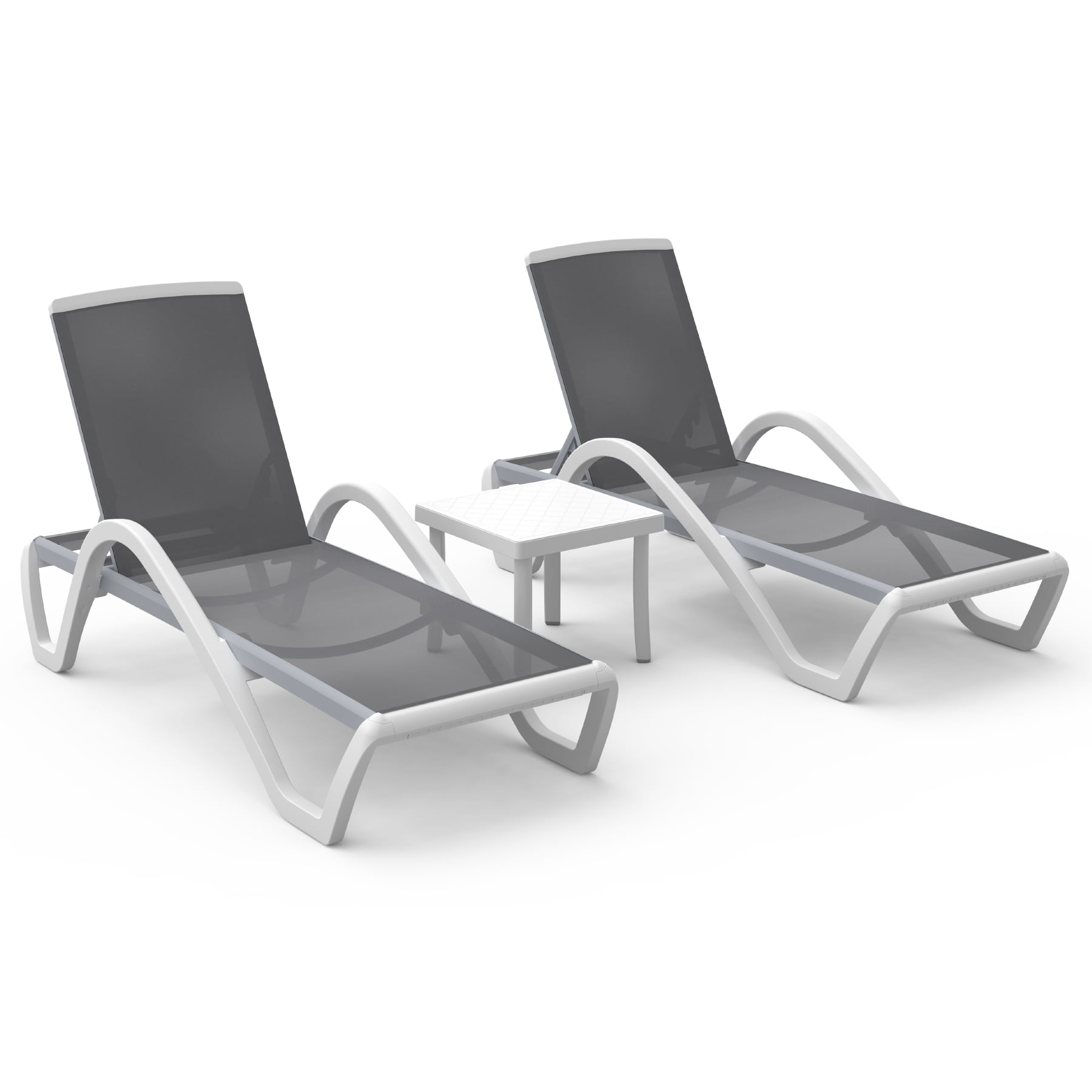 1 Blue Chair Domi Patio Chaise Lounge Outdoor Aluminum Polypropylene Chair with Adjustable Backrest,for Beach,Yard,Balcony,Poolside Sunbathing Chair 