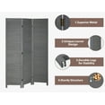 thumbnail image 5 of YRLLENSDAN 3 Panel Wood Room Divider 5.6 Ft Tall Privacy Wall Divider Dressing Screen 66.9" x 16.9" Each Panel Folding Wood Screen for Home Office Bedroom Restaurant (Gray), 5 of 7