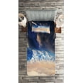 thumbnail image 2 of Ambesonne Nebula Quilted Coverlet 2 Pcs, Snowy Winter Mountains, Twin Size, Blue White, 2 of 2