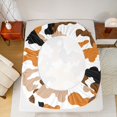 thumbnail image 4 of Manfei Farmhouse Camouflage Fitted Sheet Queen, Old Fashion Camo Bedding, Orange White, 3-Piece, 1 Fitted Sheet and 2 Pillowcases, 4 of 6