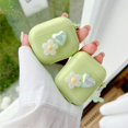 thumbnail image 3 of Funda verde aguacate para Apple AirPods 2 3 4 amor corazón flor perla pulsera cubierta para AirPods Pro funda protectora de silicona suave, 3 of 5