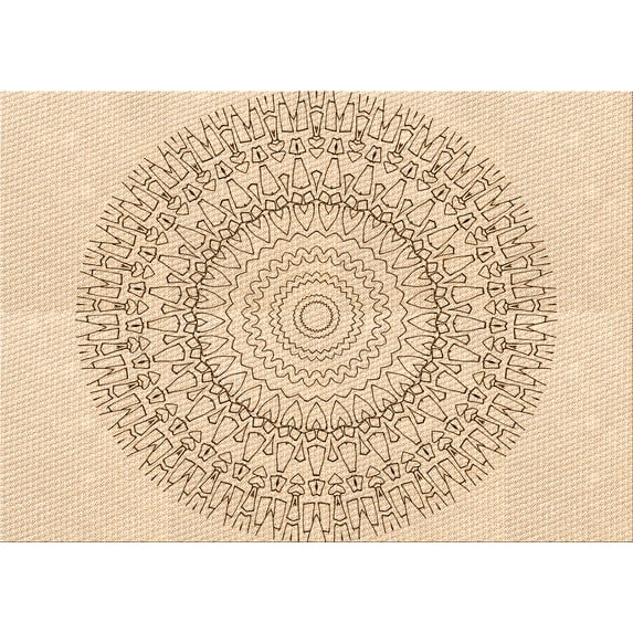 Ahgly Company Machine Washable Indoor Rectangle Transitional Peru Brown Area Rugs, 7' x 10'