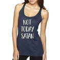 thumbnail image 1 of Not Today Satan Funny Witty Inspirational/Christian Tri-Blend Racerback Tank Top, Vintage Navy, Medium, 1 of 2