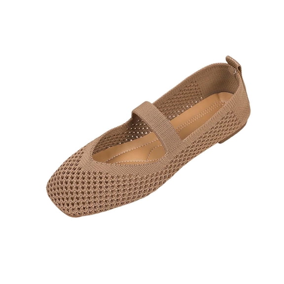 DeHolifer Slip On Sneakers for Women Breathable Lightweight Wide Width Soft Sole Arch Support Non-Slip Shoes Mesh Knitted Woven Walking Shoes