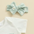 thumbnail image 5 of Okbabeha Daddys Girls Baby Clothes Romper And Flower Pants With Headband 3Pcs Newborn Baby Girl Outfit Sets, 5 of 7
