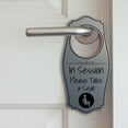 thumbnail image 5 of In Session Please Take A Seat Door Hanger | House or Business Door Sign - Black, 4" x 8", 5 of 8