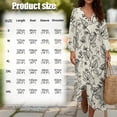 thumbnail image 6 of DISNIMO Dresses for Women Floral Printed Linen-Like Casual Maxi Dress V Neck Dress 3/4 Sleeve Loose Fit Shift Dresses, 2XL, 6 of 6