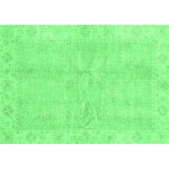 Ahgly Company Indoor Rectangle Oriental Emerald Green Traditional Area Rugs, 3' x 5'