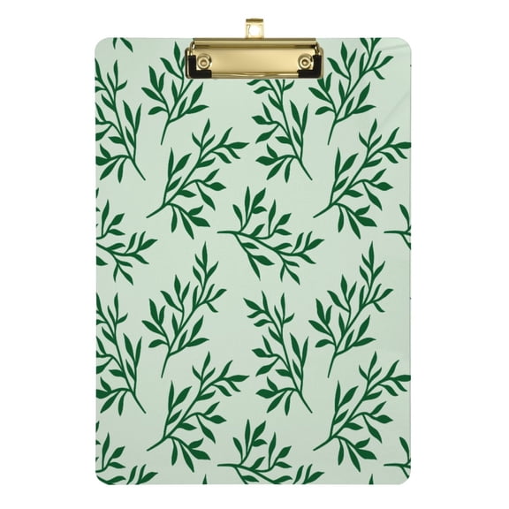 Acrylic Clipboards Leaves Green A4 Standard Size Clipboard 12.5" X 9" Clip Board for Office School Teacher Women Men