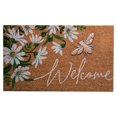 thumbnail image 1 of Coir Mat With Rubber AccentDaisies W/ Metallic Bee - Welcome, 1 of 3