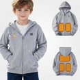 thumbnail image 2 of DJDLJWCJ Boys Heated Hood Jacket USB Charging Heated Jacket Casual Printed Winter Warm Coat Gray Size 5T, 2 of 4