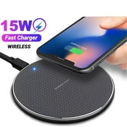15W Wireless Fast Charger Charging Pad Mat for All iPhone Samsung Android Phones