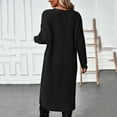 thumbnail image 3 of Women's Sweater Dress Knit Dress Dress Midi Dress Knitwear Warm Fashion Plain Outdoor Daily Going Out Crew Neck Long Sleeve Dress Midi Dresses Summer Tunic Dress Sleeveless Tunics Dress Long Sleeve, 3 of 5