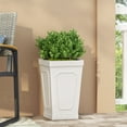 thumbnail image 2 of Wilbert Cast Stone Outdoor Small Cast Stone Tapered Planter, Antique White, 2 of 6