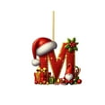 thumbnail image 2 of 2D Christmas Letter Ornaments, 26 Pcs Alphabet Christmas Tree Hanging Decorations with Santa Hat for Xmas Party Decor, 2 of 7