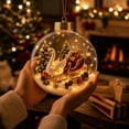 thumbnail image 3 of Christmas Light Up Crystal Clear Ornament Balls - Magic Winter World Scene, 3.15" Xmas Tree Hanging Decor with Warm Light, Reusable Sturdy Decor for Xmas Tree Home Mantel Window Festive Party, 3 of 6
