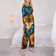 thumbnail image 3 of Honeii Colorful Cloud Butterfly Sunflower print Women's Pajama Sets Long Sleeve Button Down Sleepwear Nightwear Soft Pjs Lounge Sets-Medium, 3 of 7