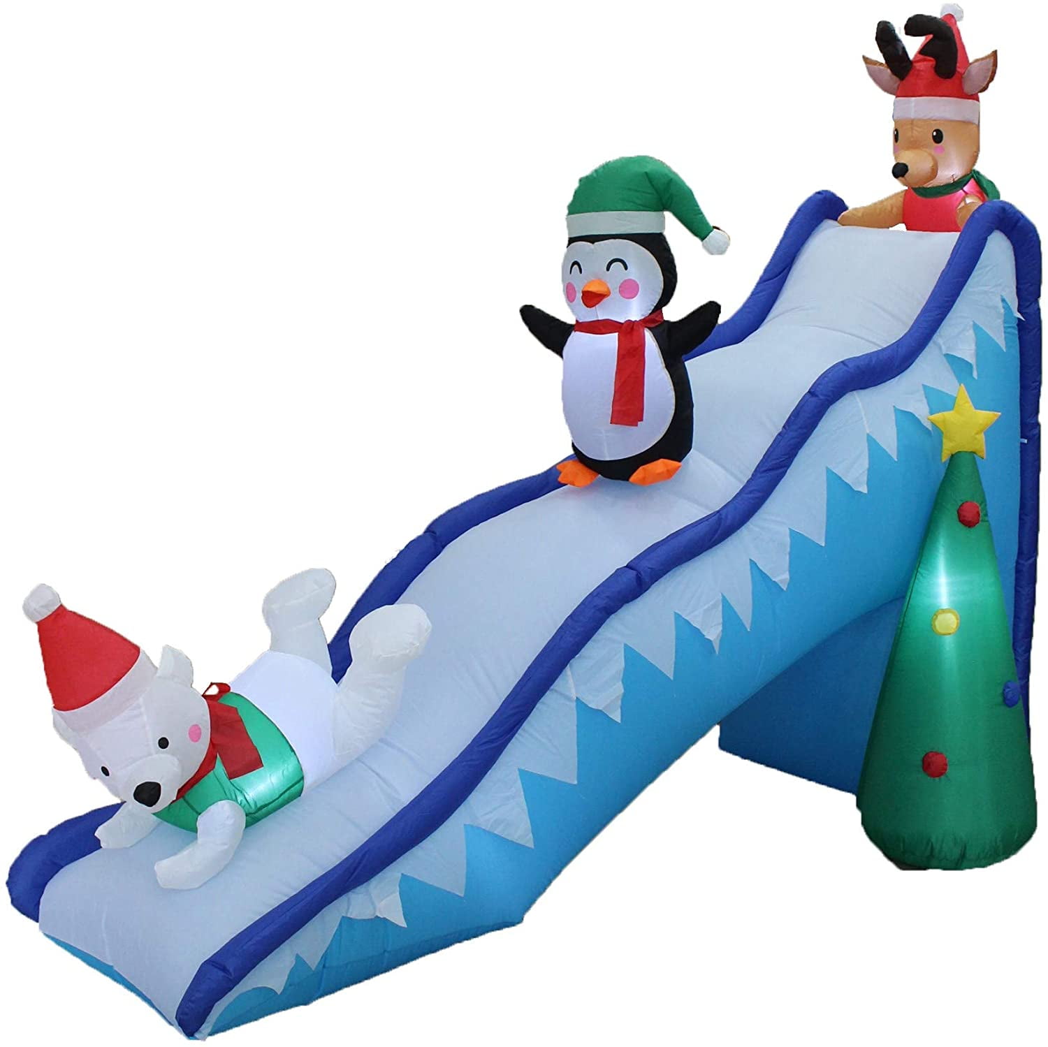 BZB Goods 9 Foot Long Christmas Inflatable Penguin Reindeer Polar Bear