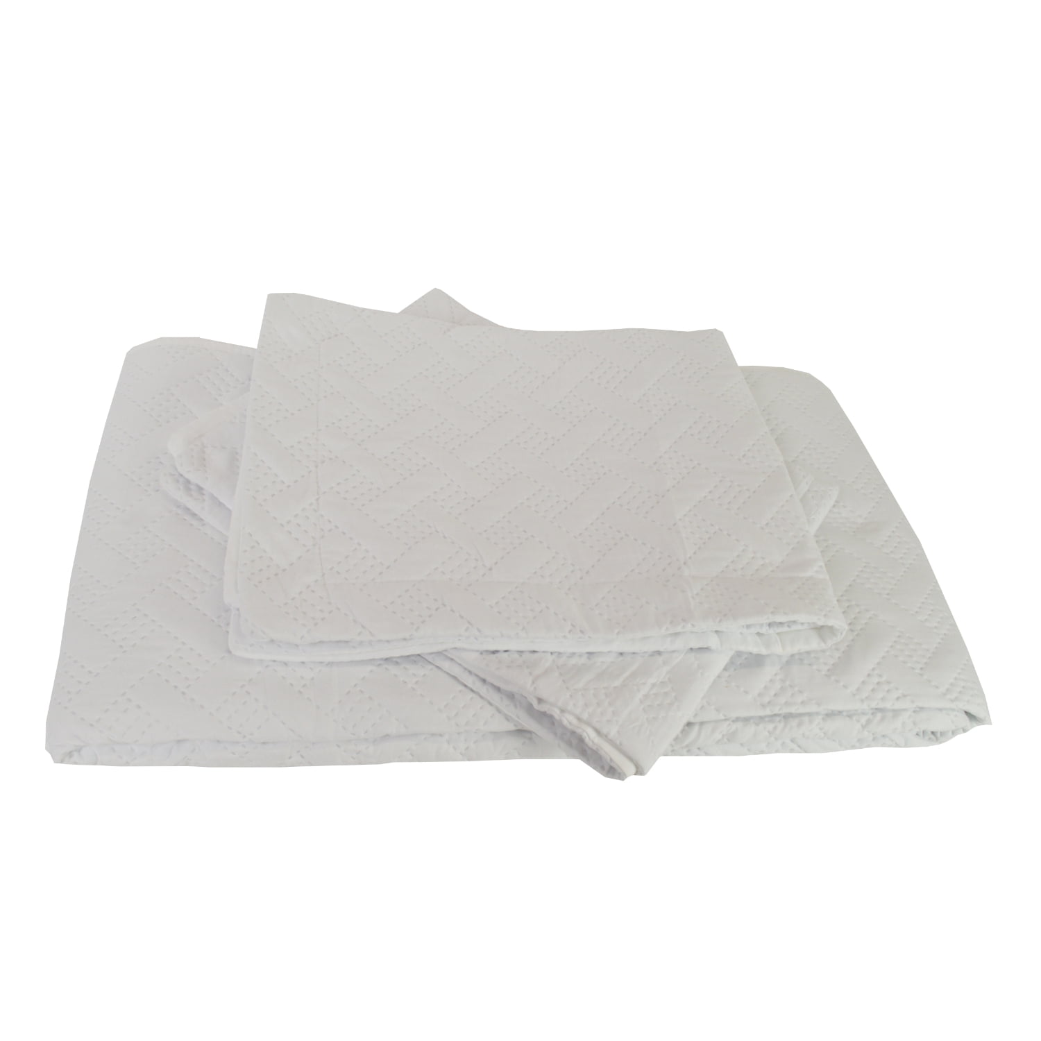 Reversible Quilt Bedspreads Coverlets Quilts Ultra Soft Lightweight Bedding Set, White, 3 Piece Queen