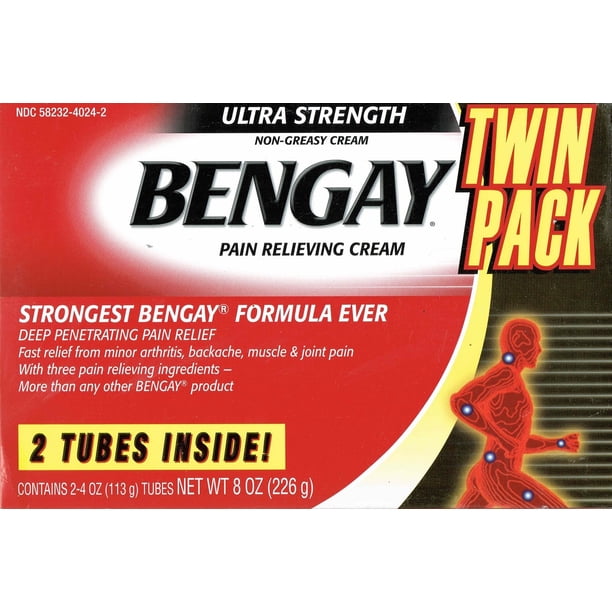 Bengay Ultra Strength Pain Relieving Cream, 4 oz Tubes, 2 Count