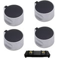 thumbnail image 1 of 4 piezas perillas redondas para estufa 37 X 37 Mm perillas de estufa de Gas de repuesto de aleación de Zinc negro perilla giratoria Universal para cocina, 1 of 5