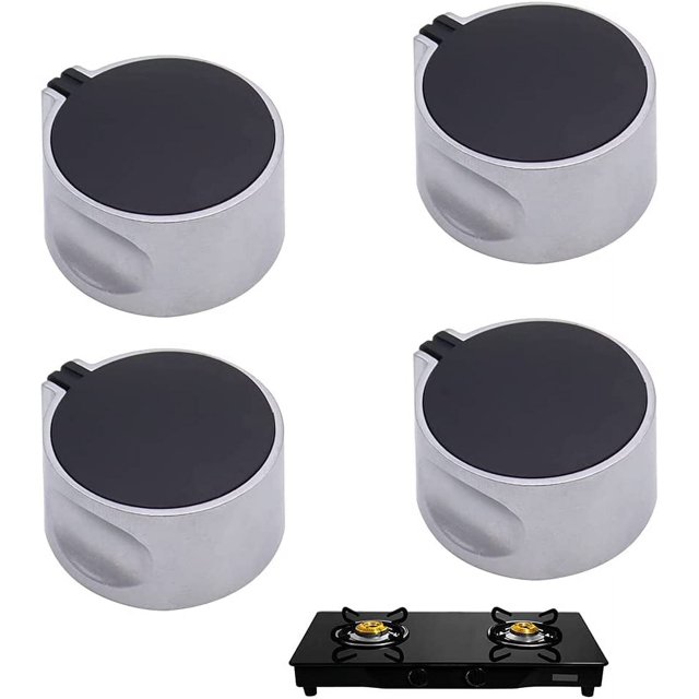 4 piezas perillas redondas para estufa 37 X 37 Mm perillas de estufa de Gas de repuesto de aleación de Zinc negro perilla giratoria Universal para cocina