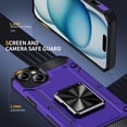 thumbnail image 3 of JTCASES for iPhone 15 Armor Case, Built-in Rotatable Kickstand Anti-slip Bumper Heavy Duty Protective Hybird Shockproof Anti-fall Shell Car Mount, Purple, 3 of 8
