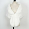 thumbnail image 4 of Awdenio Womens Warm Scarf Winter, Women Elegant Bridal Wedding Faux Long Shawl Stole Wrap Scarf Cape Cardigan Jacket Top On, 4 of 5