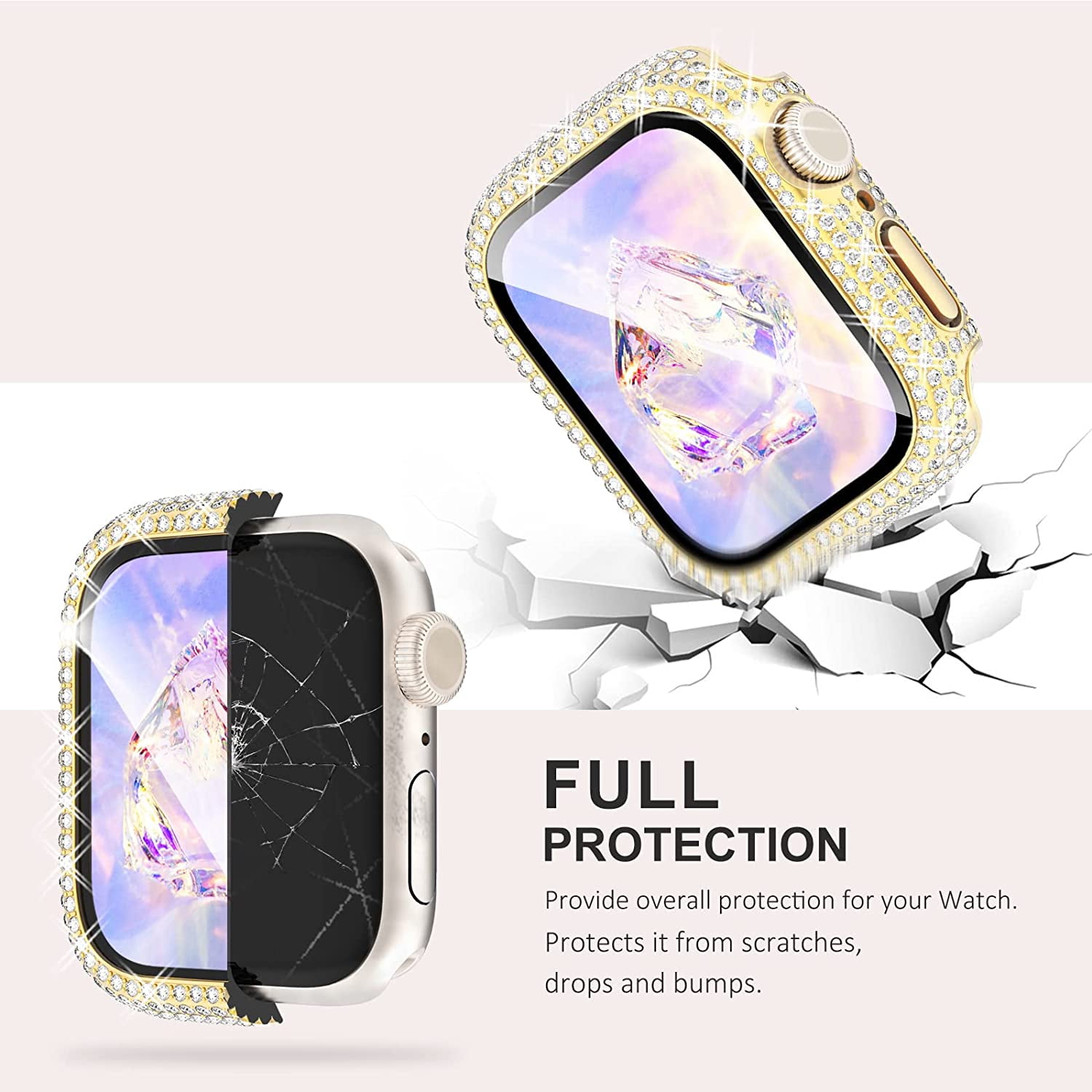 ENKAY HAT-PRINCE For Apple Watch Ultra 49mm Waterproof Case Tempered Glass Screen Protector Hard PC Full Protection Watch Cover - Dark Blue Wholesale