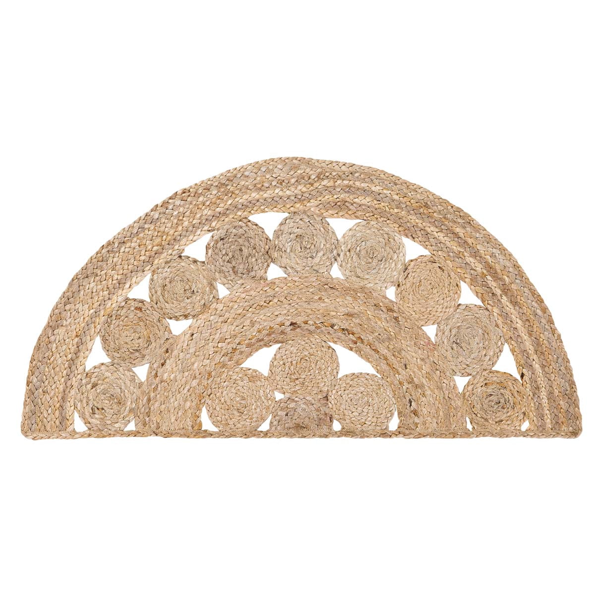 VHC Brands Farmhouse Jute 16.5 x 33 Inch Celeste Tan Half Circle Rug