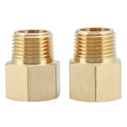 U.S. Solid 2pcs Brass Fittings Pipe Adapters 3/8" NPT Male To 3/8" NPT Female