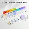 thumbnail image 3 of Weekly Pill Organizer Magnetic Removable Pill Box Day Time a Day Large Pill Case Travel Week Once Daily Medication Dispenser Medicine Container Holder for Supplement Vitamin Blac, 3 of 6