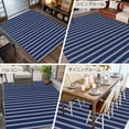 thumbnail image 6 of 6x9Ft Area Rugs Navy Blue Striped Non-Skid Rubber Backing Large Rectangle Rugs - Living Room Bedroom Home Office, Navy Blue White Farmhouse Stripes Indoor Floor Mat Carpets Washable Rug, 6 of 9