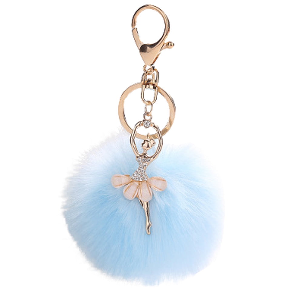 Buy Mamum 8CM Cute Dancing Angel Keychain Pendant Women Ladies Girls Key  Ring Holder Pompoms Key Chains (White) Online at desertcartINDIA