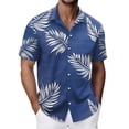 thumbnail image 2 of Hawaiian Shirt for Men Summer Short Sleeve Button Up Notch Collar Tropical Print Beach Shirts Vacation Outfits, 2 of 5