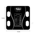 thumbnail image 2 of Dsseng Bluetooth Smart Scale with LED Display for Body Weight & Body Composition  High Accurate Digital Bathroom Scale  Sync with App  USB Rechargeable  10.2”x10.2”x1.2”  1PC  Black, 2 of 8