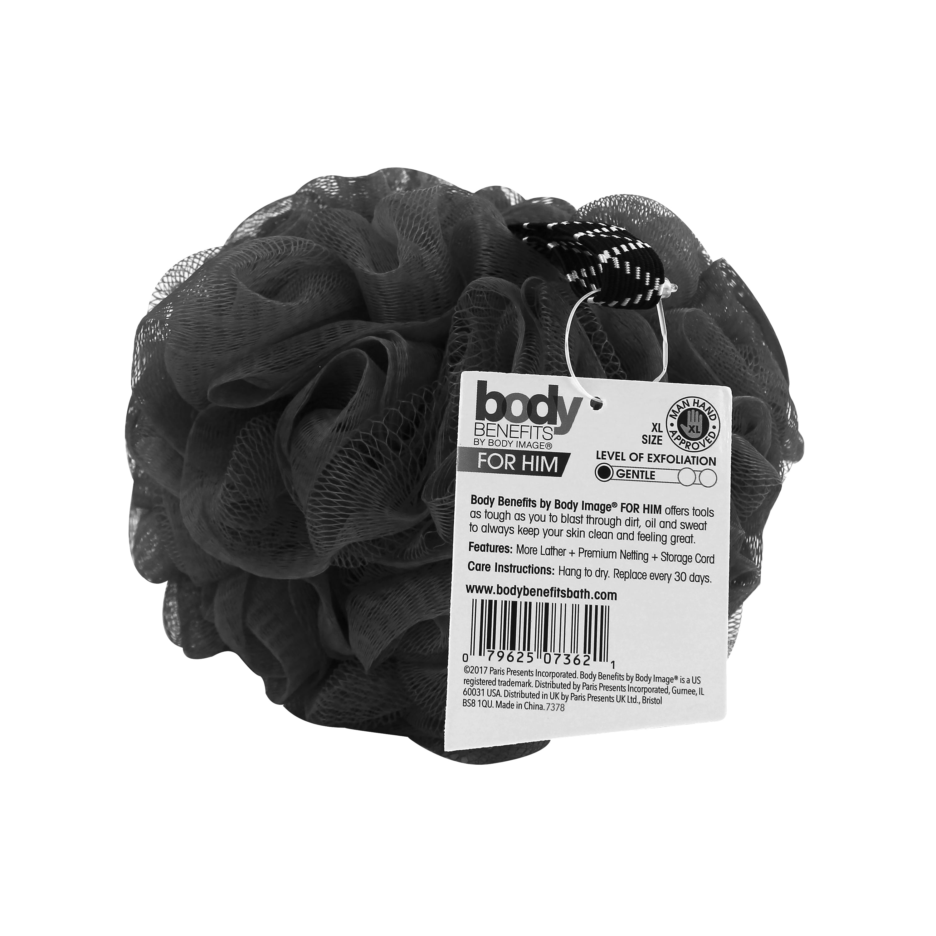 (4 pack) Body Benefits Mens XL Shower Body Loofah, Color May Vary