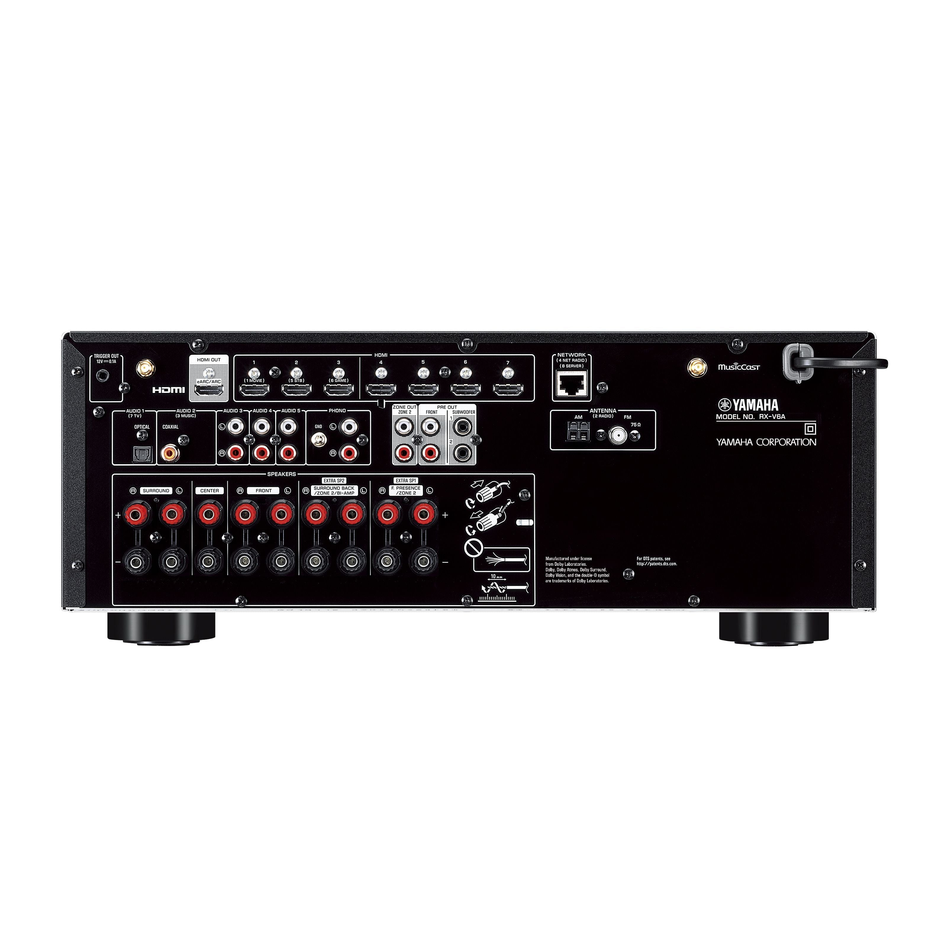 Yamaha RX-V6A 7.2 Channel Home Theater Receiver with Dolby Atmos, Wi-Fi, Bluetooth and Apple AirPlay 2 - Consumer Return Black