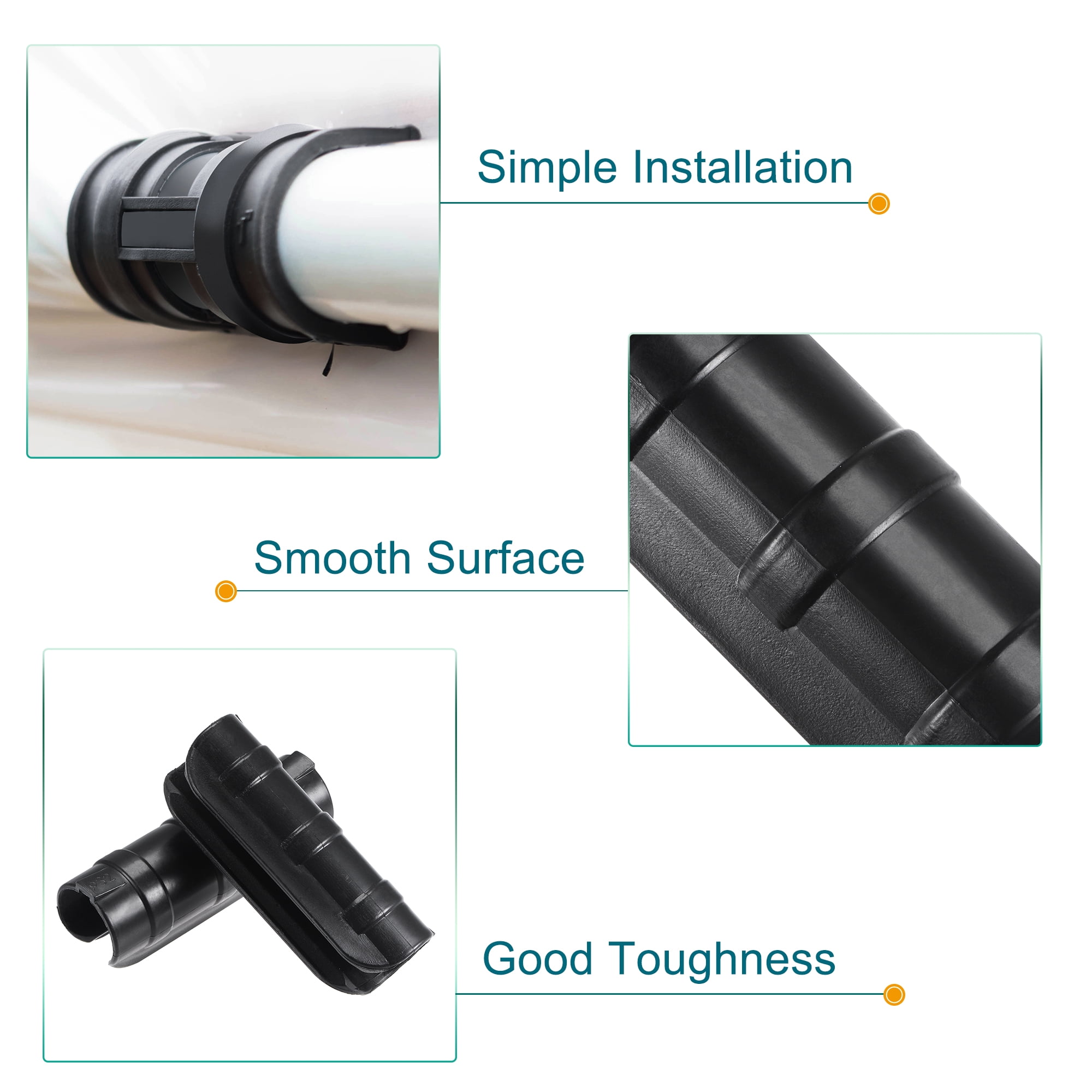 Lot De 40 Pinces à Pression 32 Mm Noires – Pour Serre-tubes Ou Cadres