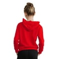 thumbnail image 2 of inhzoy Kids Girls Plain Hoodies Long Sleeve Casual Hooded Sweatshirt Pullover Tops Red 3-4, 2 of 7