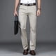 thumbnail image 3 of Pantalones casuales de algodón fino de estilo clásico de verano para hombre, pantalones beige rectos y holgados a la moda para negocios, ropa de marca para hombre, 3 of 5