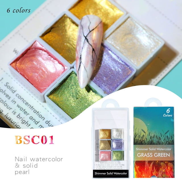 Fiudx Tintes de Uñas, Pigmentos de Artísticos, Tonos de Floración Duraderos, Tonos Perlados de Acuarela, para Fiestas, Artistas Profesionales, Aplicación Sencilla.