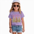 thumbnail image 2 of sdbrld Christmas Shirts for Kids Girl Xmas Cute Graphic Tshirts Cartoon Short Sleeved Tee Tops Purple Sizes 2-3 Years, 2 of 6