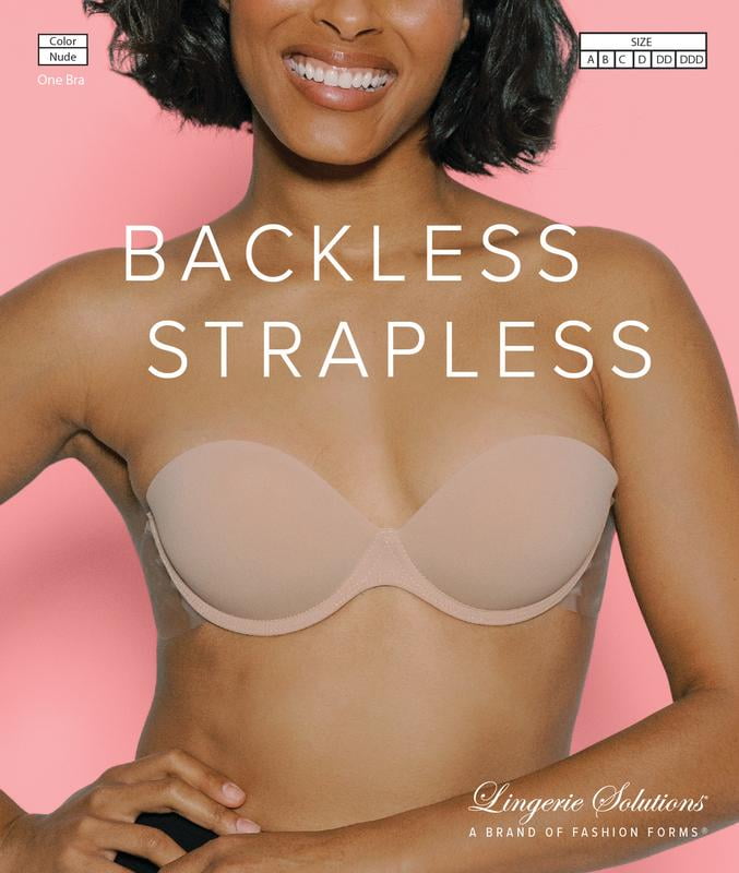 Fashion Forms Women's Plunge Backless Strapless Bra Nude