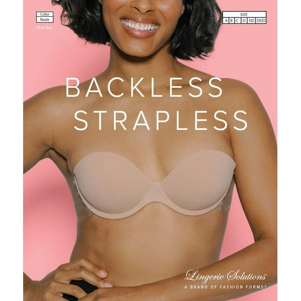 Fashion Forms Women's Plunge Backless Strapless Bra Nude - Walmart Business  Supplies