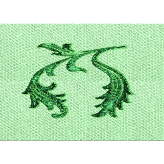 Ahgly Company Indoor Rectangle Patterned Mint Green Area Rugs, 5' x 8'