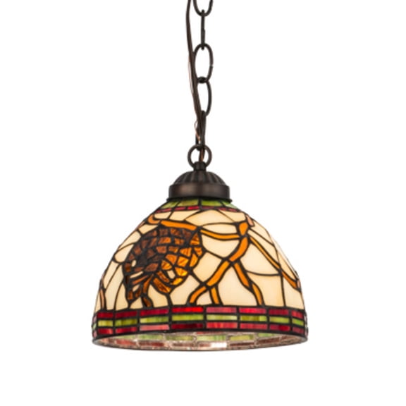 157395 Meyda 8"W Pinecone Mini Pendant