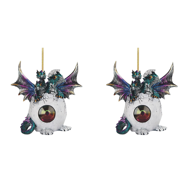 2uds. Decoraciones navideñas de dragón de dibujos animados acrílico para decoración de fiesta de Navidad (3 cabezas)